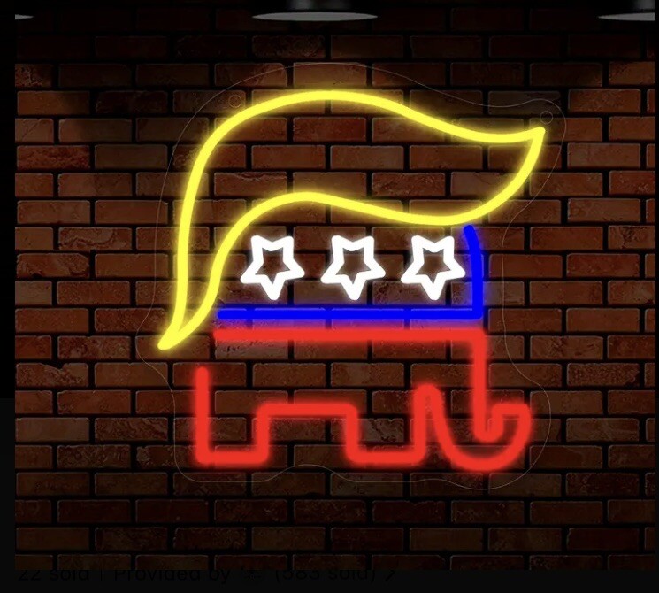 Donald Trump GOP American neon sign