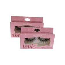 👀🔥 Ioni 3D Faux Mink Lashes 100% Hand Made 686603 Wispy Dramatic LOT OF 2
