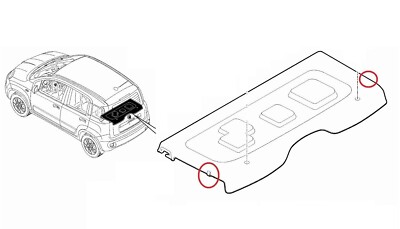 Kit Supporto Mensola Cappelliera Per Fiat 500X - Ganci E Gommini Rinforzati Per Baule