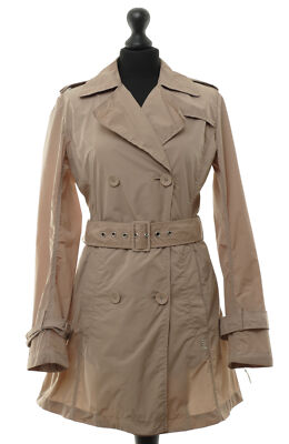 add FAW840S Damen Trench Kurzmantel 36 beige halblang leicht zweireihig Gürtel