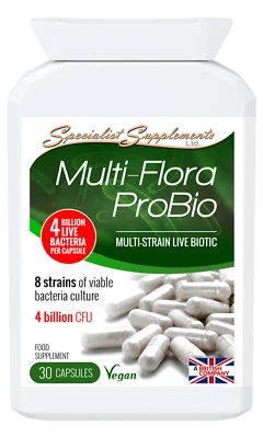 Multi-Flora ProBio x 30 Veg-Capsules; 8 Strains; Specialist Supplements