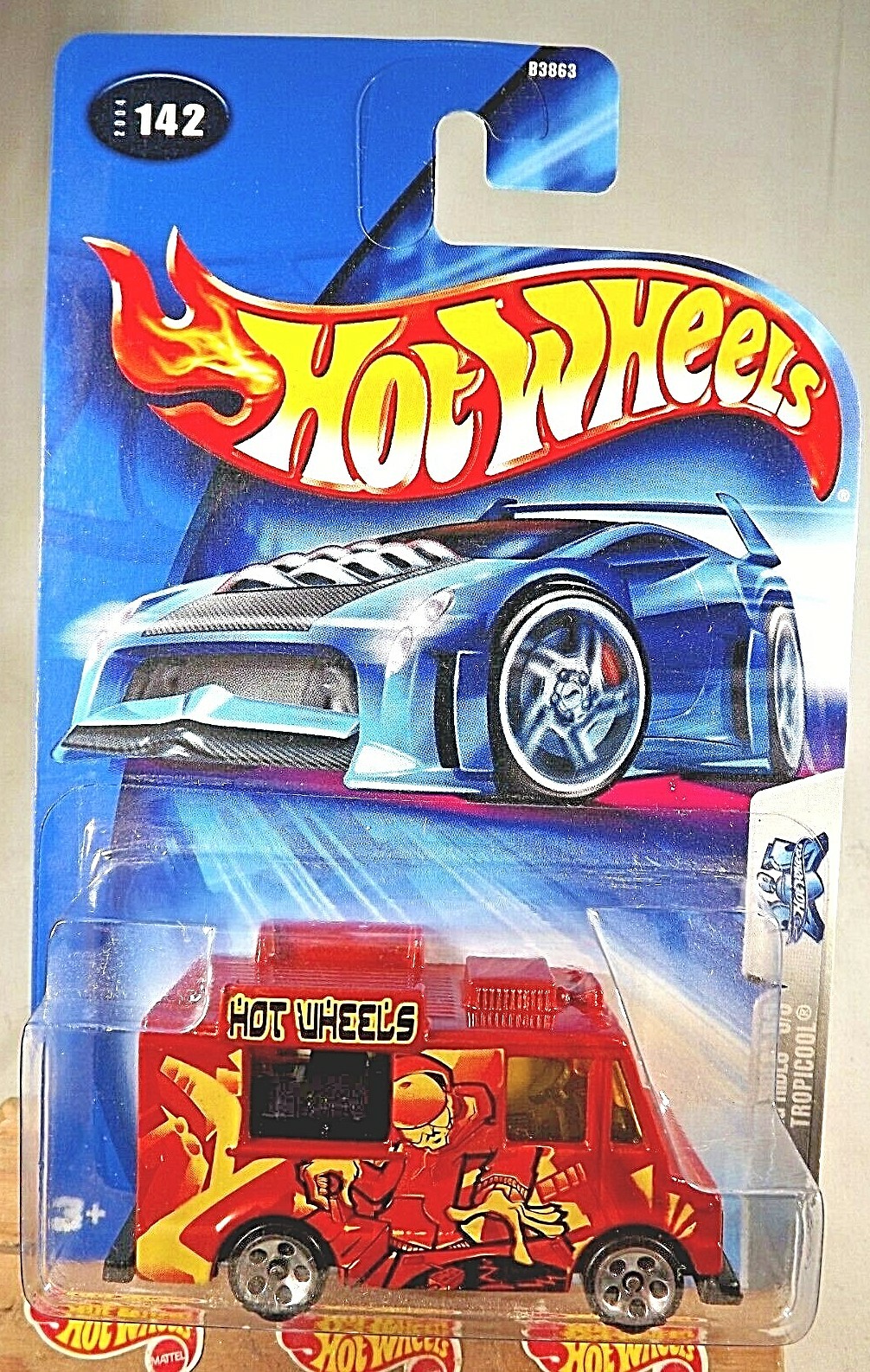 2004 Hot Wheels #142 Tag Rides 5/5 TROPICOOL Burnt Orange w/Chrome 5 Dot Spokes
