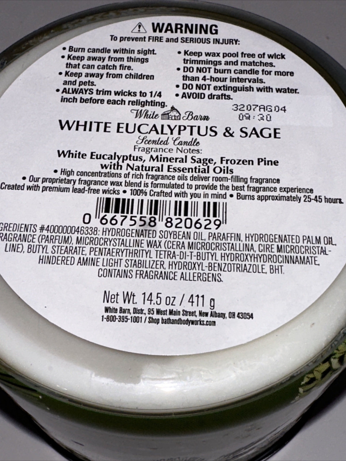 Bath & Body Works White Eucalyptus Sage Candle 3wick Scented Large 14.5 oz NEW eBay