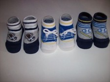 Little Me Booties Crib Shoes Socks 3pk 0-12 Mos Sports Assorted Colors New