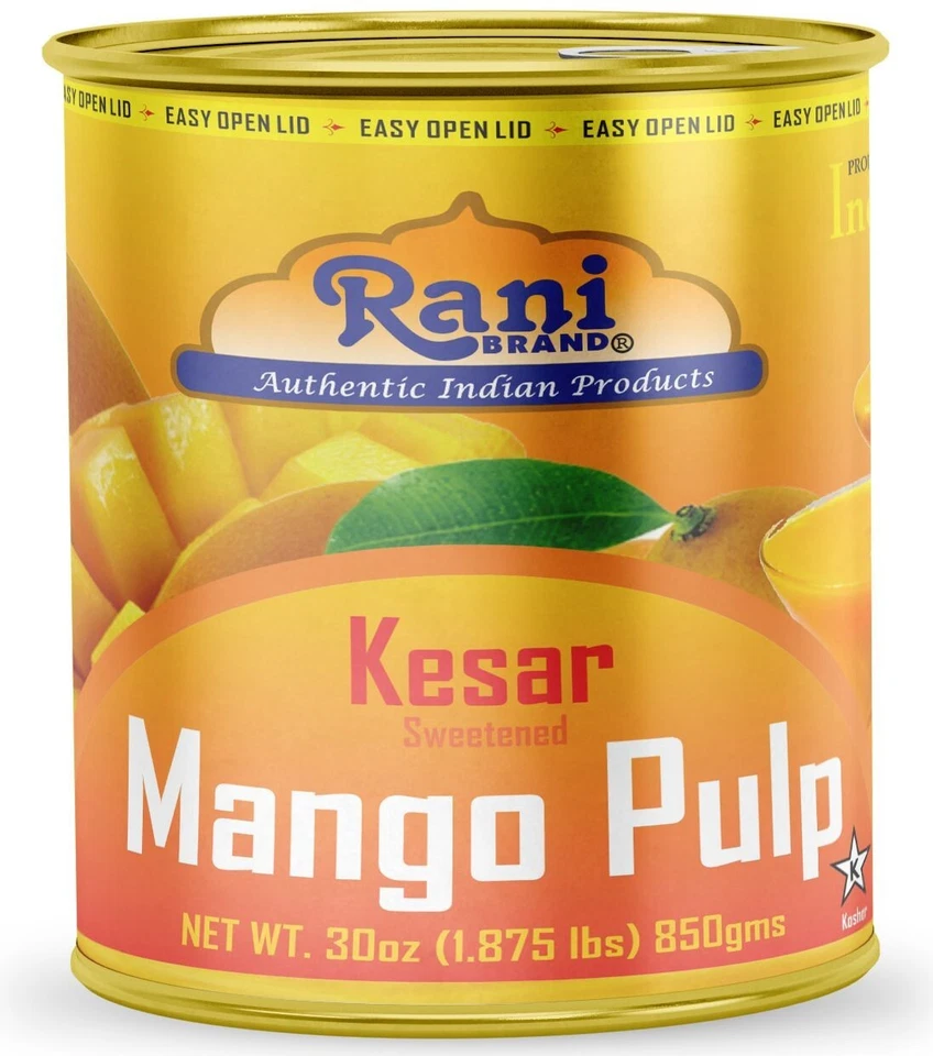 Rani Mango Fruchtfleisch Püree (macht Mango Lassi Shakes) Kesar gesüßt 30oz (6er Pack) - Bild 4 von 4
