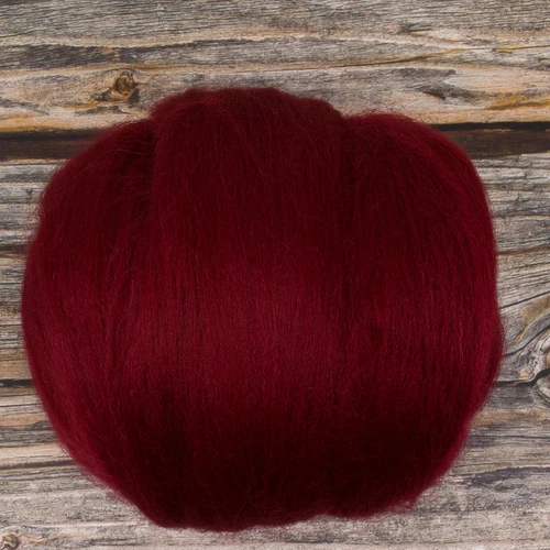 Corriedale Top (Dyed Ruby) 100g Wool Roving Spinning Fibre Felting Weaving  Red - Picture 1 of 2