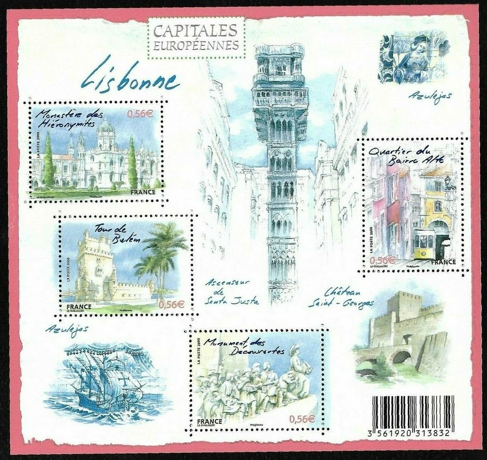 Bloc Feuillet 2009 N°F4402 Timbres France Neufs - Capitales Européennes Lisbonne - Photo 1/1