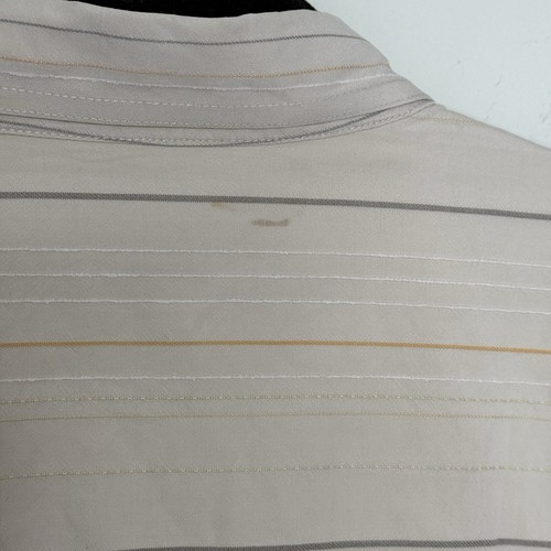 Tommy Bahama Men’s Ivory Striped Silk Button Up Short Sleeve Shirt Sz Large EUC - Picture 12 of 12
