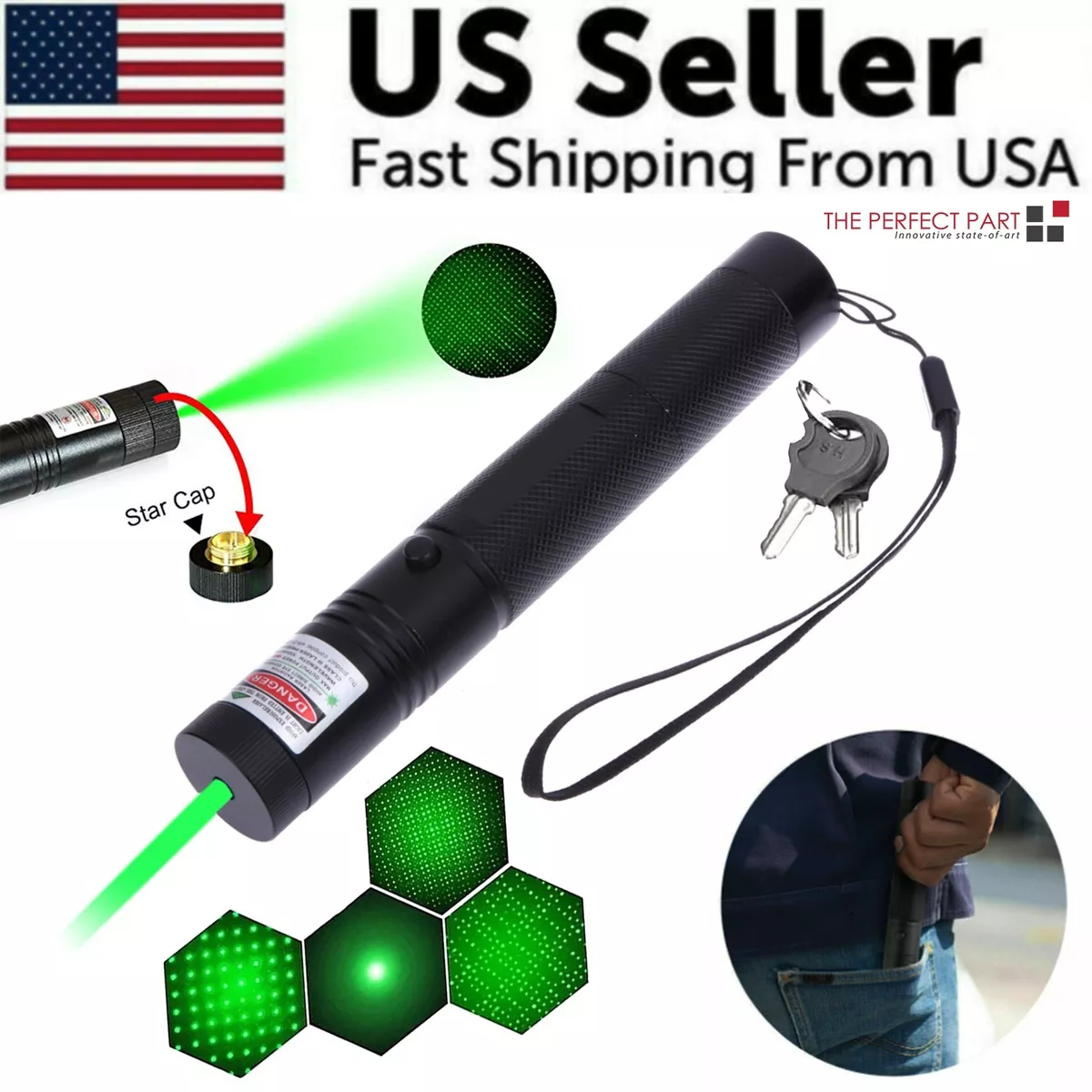 900Miles Rechargeable Lazer Green Laser Pointer Pen Astronomy Visible Beam  Light