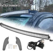 52'' LED Light Bar+Windshield Roof Brackets+Wire Kit For Toyota Tundra 2007-2021
