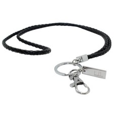 Leather Necklace Rope Lanyard with Metal Clasp for Key ID Badge Holder