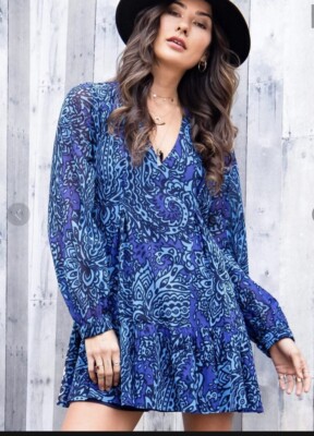 Eva Franco Alfonsa Tunic Dress - Blue - L Eva Franco Alfonsa Tunic Dress - Blue - L