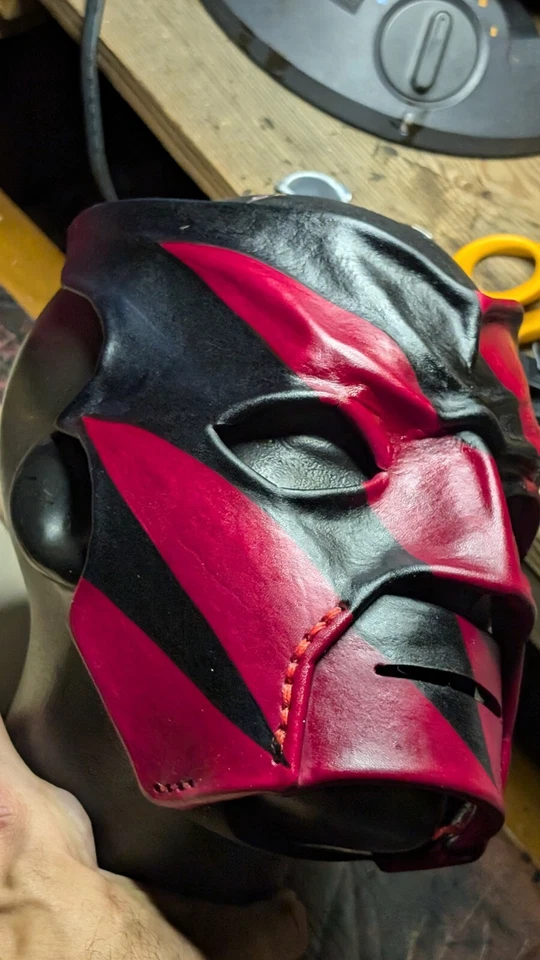 WWE Leather Kane 1997 Wrestling Mask Replica Wwf Personalizzata *Fatta su ordinazione* - Immagine 3 di 3