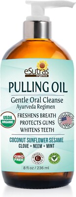 Pulling Oil Organic Herbal Teeth Whitener Mouthwash Oil Clove Mint Chicago Made!