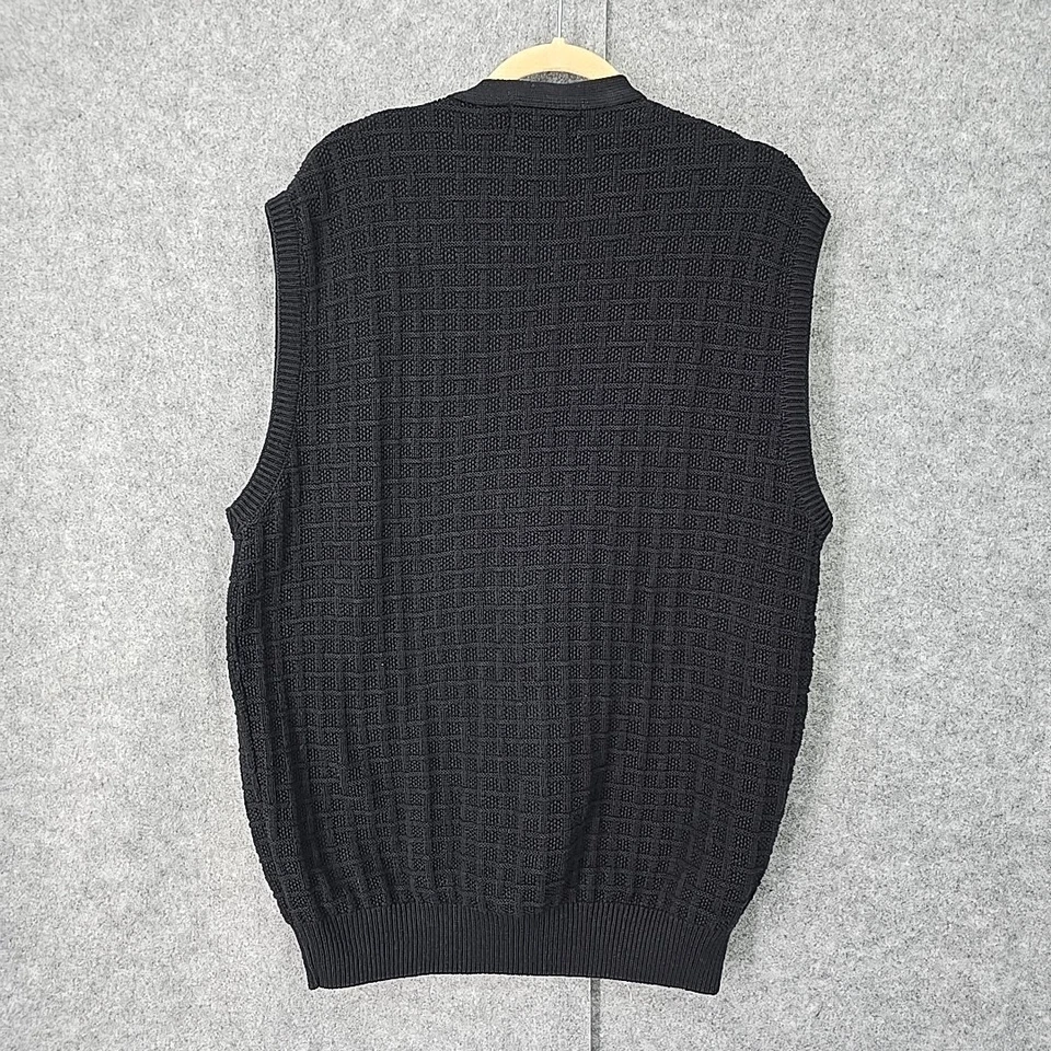 Chaleco Suéter Cross Creek Hombres MED Negro Con Botones American Express Invitational Foto 2 de 4