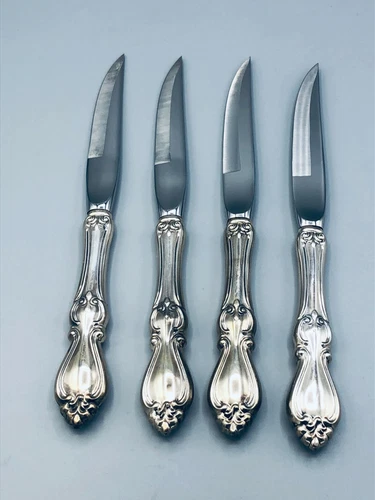 Queen Elizabeth by Towle Sterling silver set of 4 Steak Knifes, 9", beautiful !!