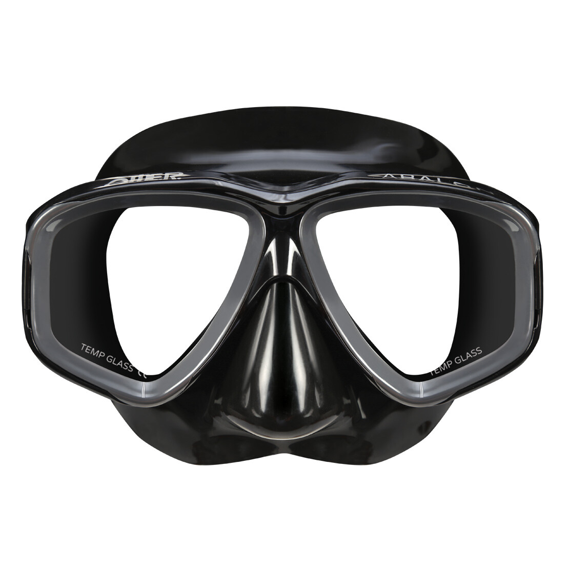MASCHERA SUB ABALON BLACK OMER PESCA APNEA SILICONE VETRO TEMPERATO MARE MASK