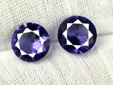 Round Violet Amethyst 4.20 Ct/8 mm Loose Gemstone Pair Natural Certified GN43