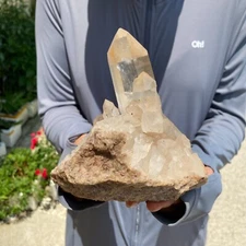 1.76LB Natural white crystal cluster point mineral specimen Chakras Healing