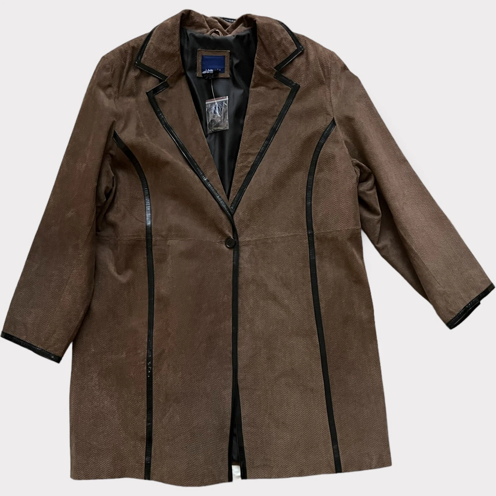 VETEMENTS Giacca in vera pelle scamosciata nuova con etichette rara Lane Bryant Venezia taglia 18 20w