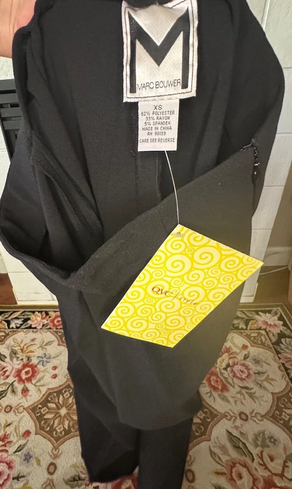 Nuevo con etiquetas Pantalones de vestir negros Marc Bouwer para mujer XS Pantalón Carrera Tirar de pierna ancha Foto 2 de 4