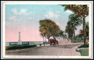 Postcard EASTERN PROMENADE & CLEEVES MONUMENT, PORTLAND, ME.   U75