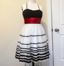 Trixxi vintage 2006 Sears black and white striped dress, small