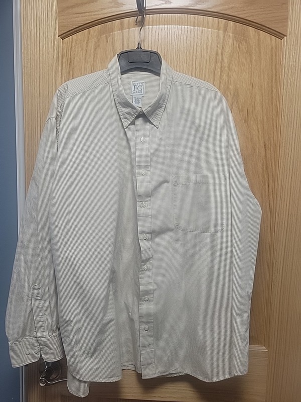 Big Mens Taupe Checked Shirt By Field Gear Size XXXL 100% Cotton