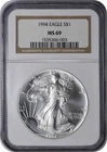 1994 American Silver Eagle Dollar MS69 NGC Mint State 69