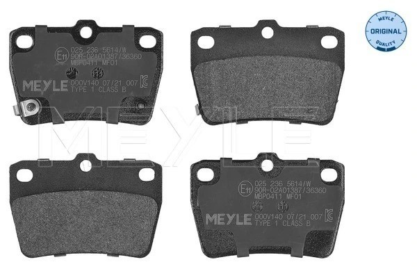 Plaquettes de frein Meyle 025 236 5614/W pour frein à disque de berline