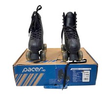 Pacer SpinR Black Quad Roller Skates Adult Size 7 P226BK