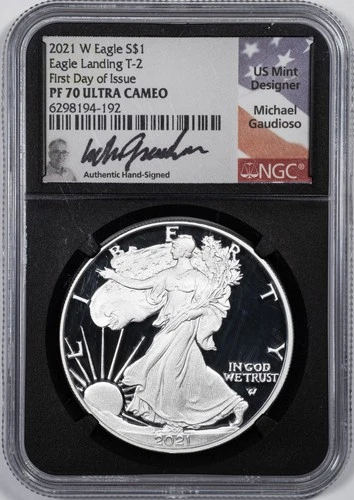 2021-W NGC PF70 Ultra Cameo American Silver Eagle Type 2 Eagle Landing Reverse