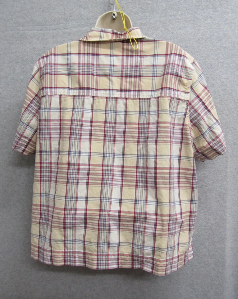 Blusa Top Camisa Erike Mujer Talla 1X Roja Amarilla Manga Corta Botones Algodón Foto 3 de 4