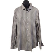 Michael Kors Men's Slim-Fit Multi Color Plaid Dress Shirt SizeXL 17 34/35 