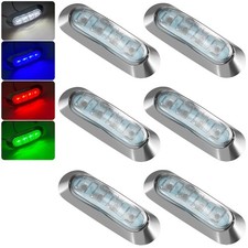 2Pcs 4LED Courtesy Lights Oval Yacht Marine Boat Cabin Deck Lamp Waterproof