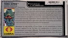Gi Joe Vintage 1988 Toxo Viper File Card Cobra Hostile Environment Trooper