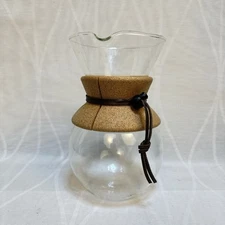 Bodum Glass Pour Over Drip Coffee Maker Carafe Cork Band Hourglass Shape