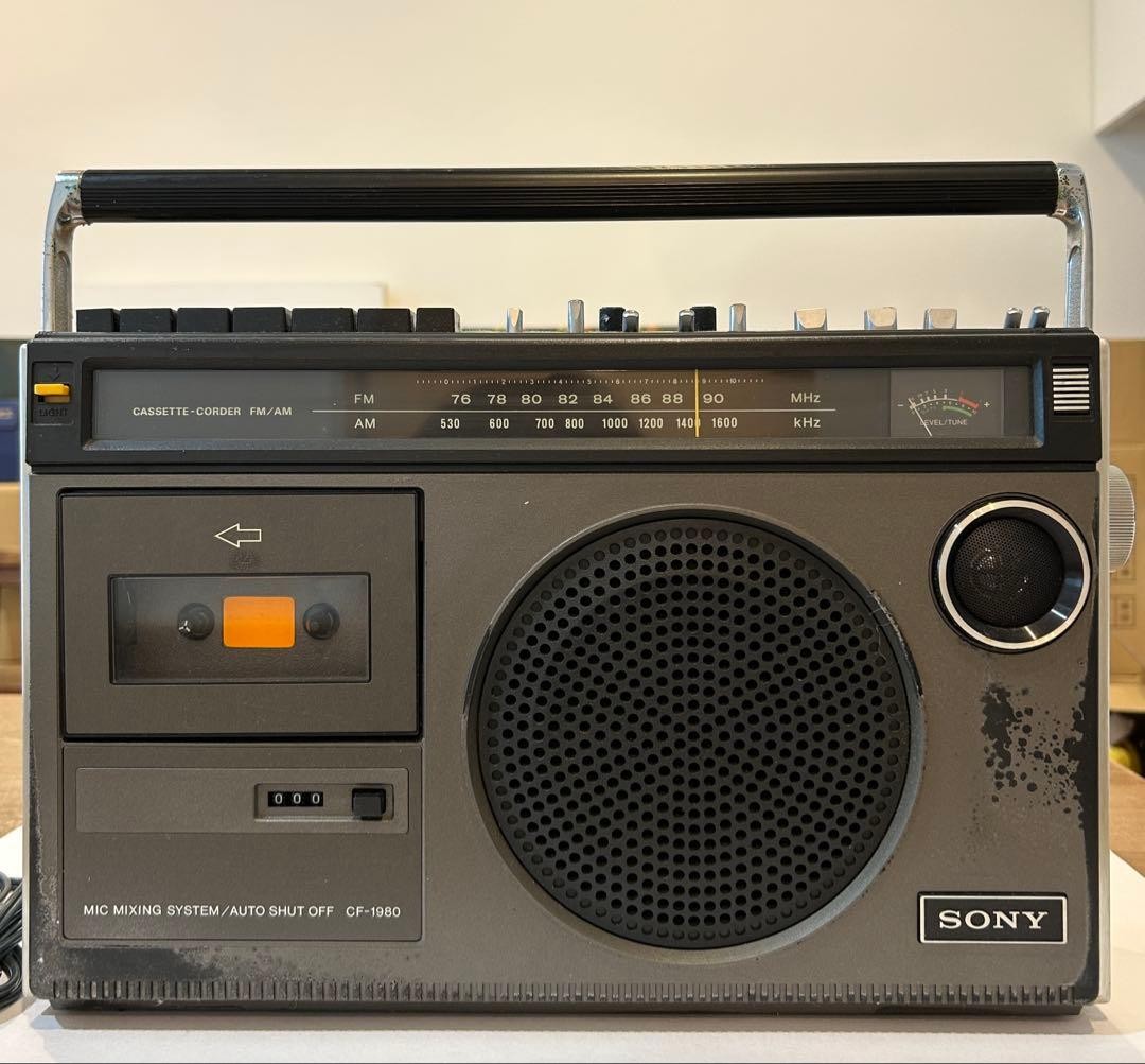 SONY CF-1980 ラジオ カセットレコーダー Sony Cf-1980 CF1980 Radio Cassette Recorder FM / Am Tested Working