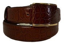 Talbots Cognac Alligator Calfskin Belt Medium USA Made
