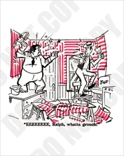 Honeymooners Norton Tells EEEEE Ralph What a Grouch Red Napkin Repro 8x10 Photo