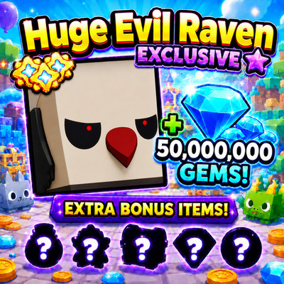 HUGE Evil Raven + 50 Million Diamonds - PS99 PET FAST DELIVERY