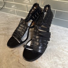 Maison Margiela 22 Black Leather Gladiator Sa...