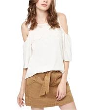 Sanctuary Clothing Womens Pullover Off the Shoulder Blouse, Off-White, X-Small