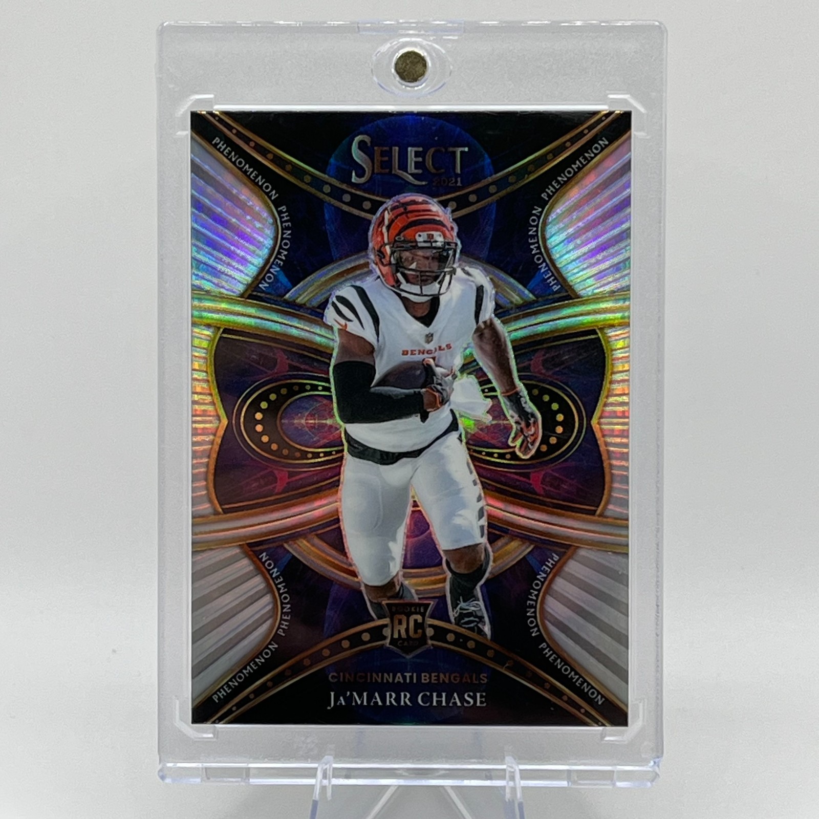 Ja'Marr Chase 2021 Panini Select Silver Prizm Phenomenon Rookie Card RC, Bengals