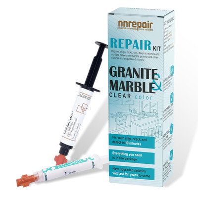 Marble, Granite & Quartz Countertop Repair Kit (Clear) - Fix Your Defects like a