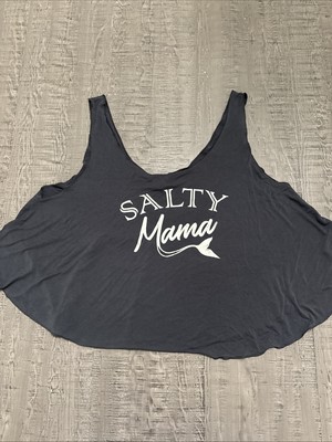 Salt Life tank salty mama size XL blue/gray Oversized Beach Mermaid Fish 2015