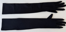 Vintage Style Black Opera Length Evening Gloves Above Elbow 19" Stretch Formal