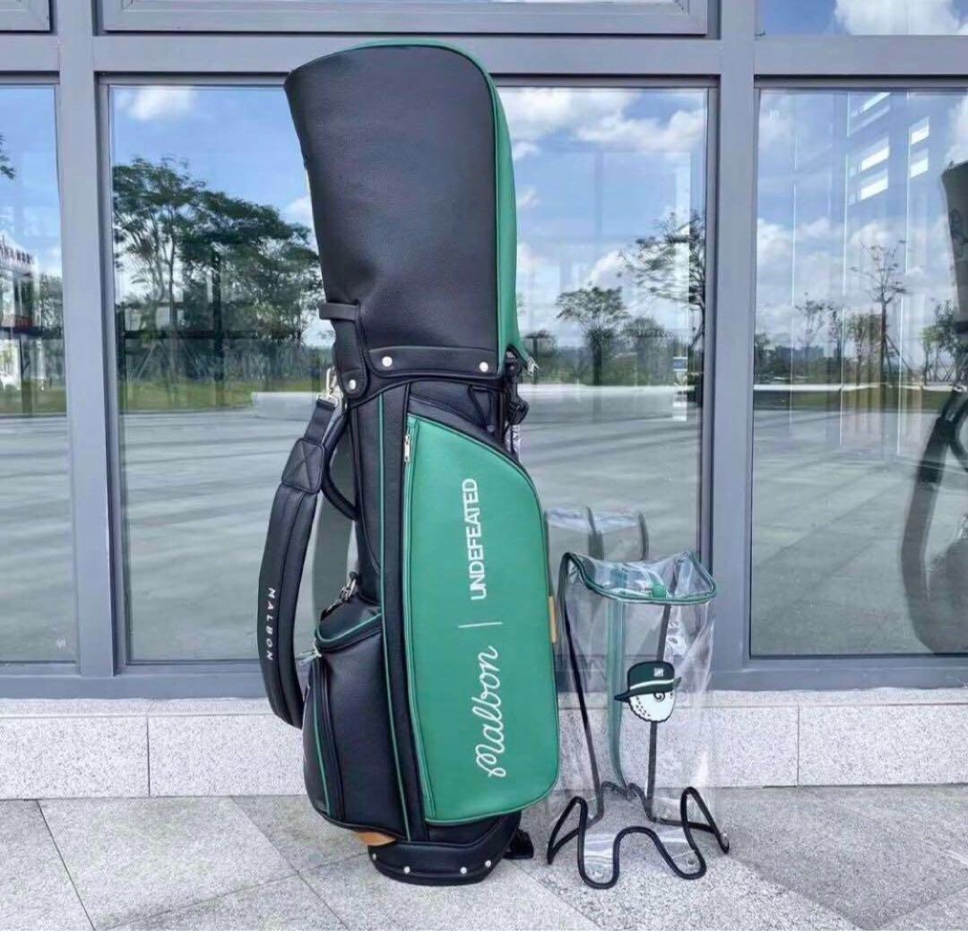 Malbon グリーンゴルフバッグ Malbon Golf × UNDEFEATED Golf Caddy Bag Green Black 2 hood