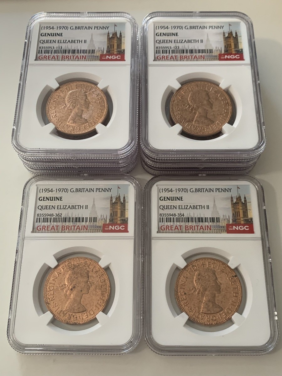 1954 - 1970 Great Britain Penny NGC Genuine Queen Elizabeth 2 | eBay