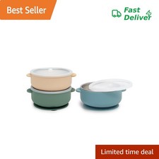 Aikosell Baby and Toddler Bowls Stay-Put Suction Silicone and Stainless S...